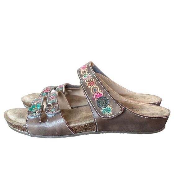 L’Artiste Spring Step Freesia Hand Painted Adjustable Sandals Size 40 US 9 - Picture 2 of 11